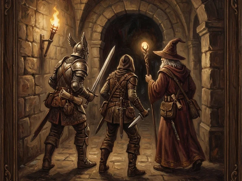 Groupe d'aventuriers Donjons et Dragons - illustration du SRD 5E 2024