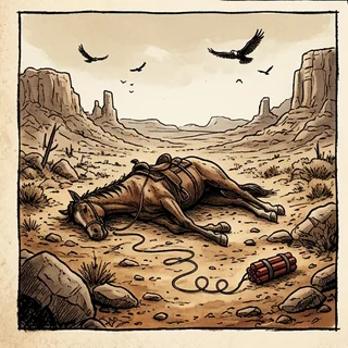 Cheval piégé, western JDR Express