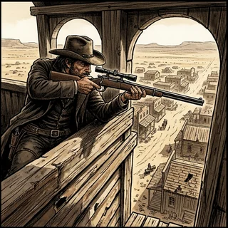 Le sniper du clocher, western JDR Express